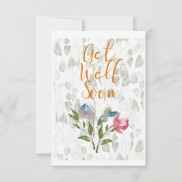 Florale Aquarellfarben werden bald zu einer flache Mitteilungskarte
