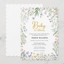 Florale Babyparty-Einladung, Baby in Blüte