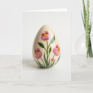 Florale bemalte Ostereikunstkarte Karte