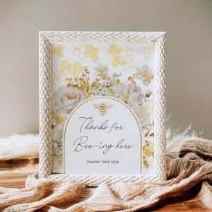 Florale Biene danke Ihnen für Ihr Kommen Poster