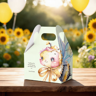 Florale Bienenstöcke und kleine Biene Baby Shower Geschenkschachtel