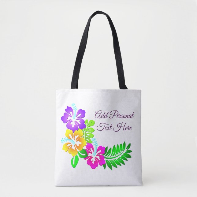 Florale Blume personalisieren Totbeutel Tasche (Vorderseite)
