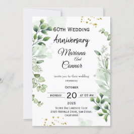 Florale Boho-Grün-Hochzeit-Jubiläum  Einladung
