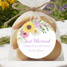 Florale Boho-Sonnenblumen-Hochzeit Gerade Verheira