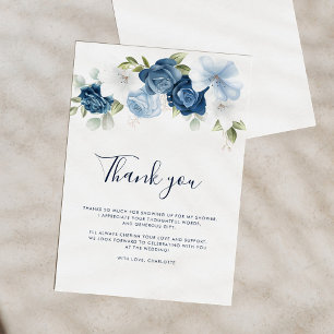 Florale botanische Aquarell-Brautparty Dankeskarte