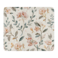 Florale botanische Aquarellblätter Beige gemalt