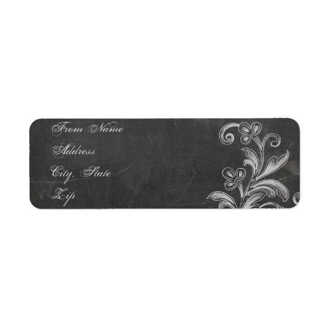 Florale Chalkboard-Adresse (Vorne)