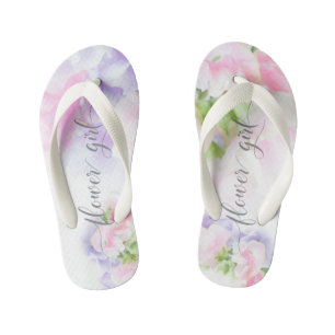 FLORALE CHIC WEDD PLATTERBSEN Blume Girl2 Kinderbadesandalen