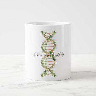 Florale DNA-Helix-Wasserfarben-Kunst Jumbo-Tasse