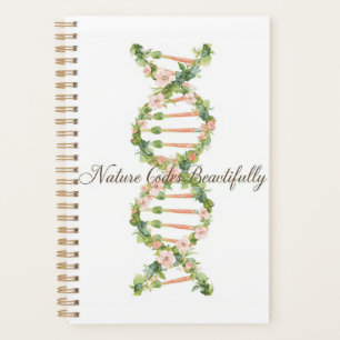 Florale DNA-Helix-Wasserfarbenkunst Planer