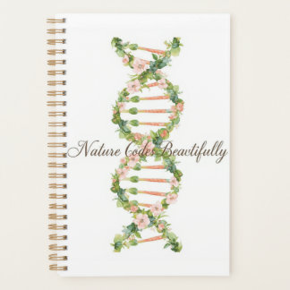 Florale DNA-Helix-Wasserfarbenkunst Planer