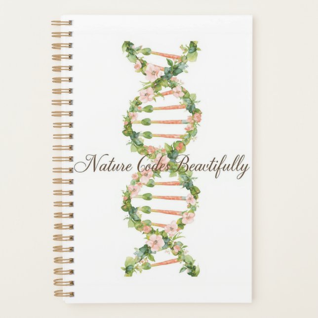 Florale DNA-Helix-Wasserfarbenkunst Planer (Vorderseite)