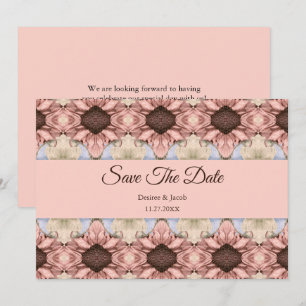 Florale elegante roségoldene rosafarbene Save The Ankündigung
