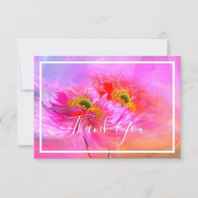 Florale Fantasie danke Karte (Vorderseite)