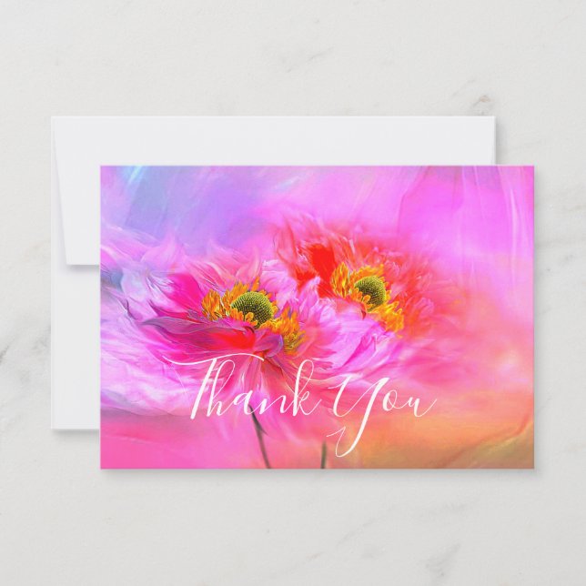 Florale Fantasie danke Karte (Vorderseite)