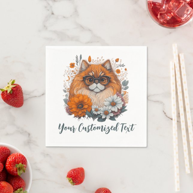 Florale Finesse: Persische Katze im Garten der Blu Serviette (Beispiel)