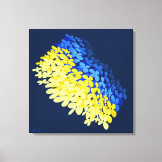 Florale Flagge der Ukraine Leinwanddruck