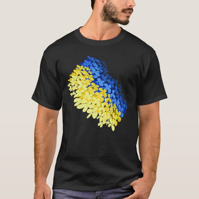 Florale Flagge der Ukraine T-Shirt (Vorderseite)