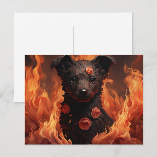 Florale Flammenkarte Postkarte (Vorne/Hinten)