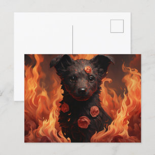 Florale Flammenkarte Postkarte