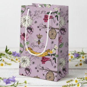 Florale Flieder Königin Biene, Bienenstock & Blume Kleine Geschenktüte
