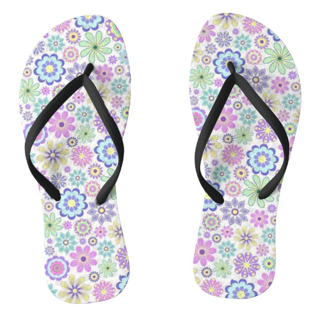 Florale Flip Flops (Fußbett)