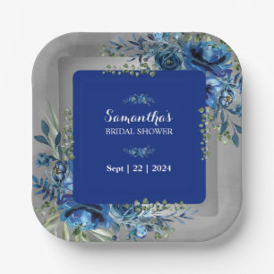 Florale Flüstern: Brautdusche mit Silber-Touch Pappteller