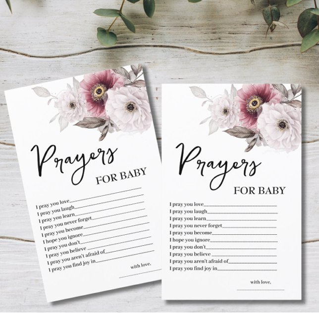 Florale Gebete für Baby Showspielkarte (Von Creator hochgeladen)