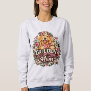 Florale Golden Retriever-Mutter, mein Herz hat Pfo Sweatshirt