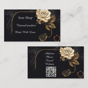 Florale Goldene Rose Visitenkarte