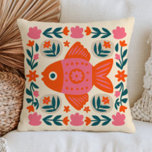 Florale Goldfisch-Illustration Eklektische Botanik