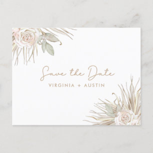 Florale Hochzeit - Merkt Euch den Termin Ankündigungspostkarte