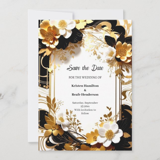 Florale Hochzeit Speichern Sie die Datumskarte Save The Date (Vorderseite)