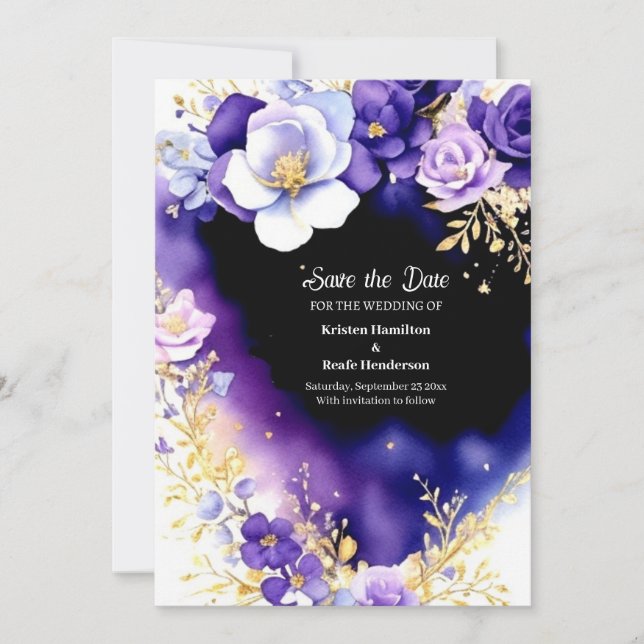 Florale Hochzeit Speichern Sie die Datumskarte Save The Date (Vorderseite)