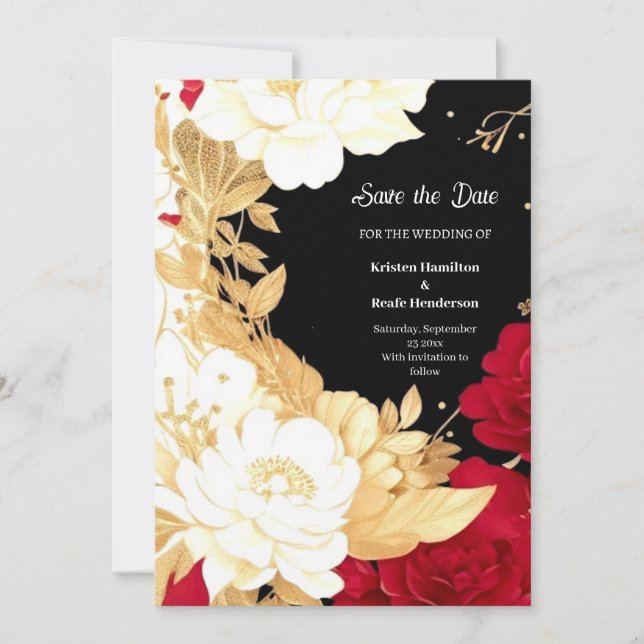 Florale Hochzeit Speichern Sie die Datumskarte Save The Date (Vorderseite)