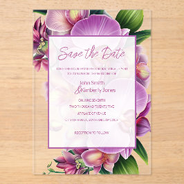 Florale Hochzeiten speichern das Datum Acryleinladungen