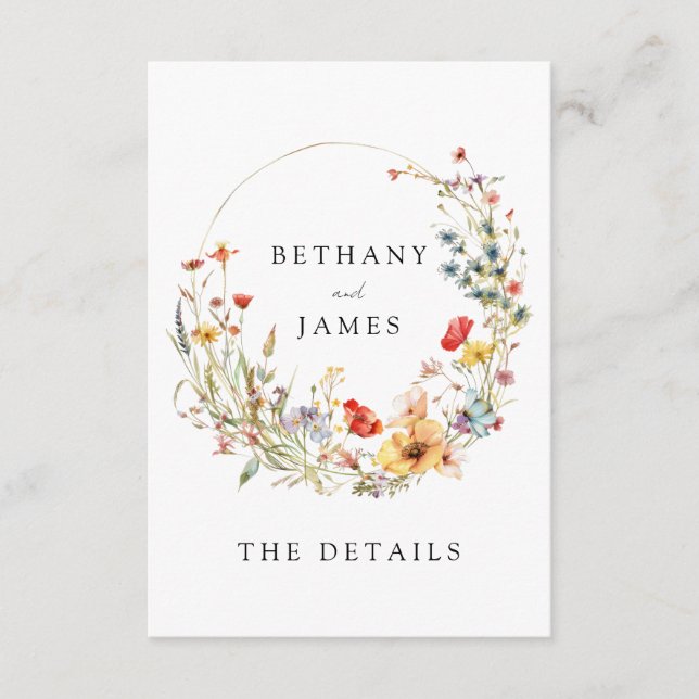 Florale Hochzeitskarte Begleitkarte (Vorderseite)