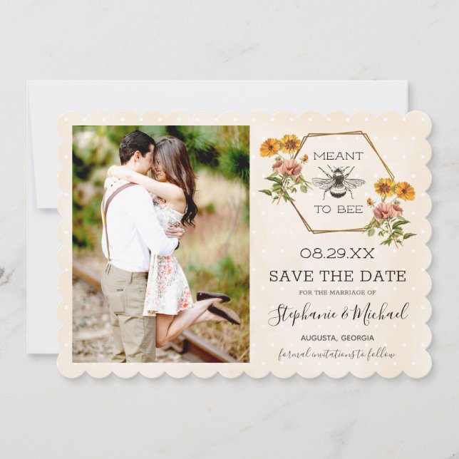Florale Hummel-Retter-der-Datum Save The Date (Vorderseite)