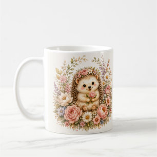 Florale Igel-Wasserfarbenkunst Kaffeetasse
