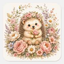 Florale Igel-Wasserfarbenkunst