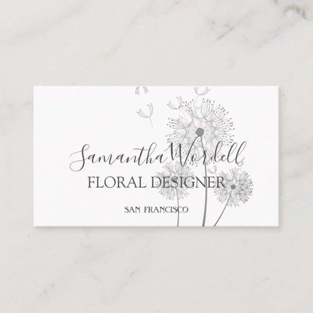 Florale Illustration Florist Business Card Visitenkarte (Vorderseite)