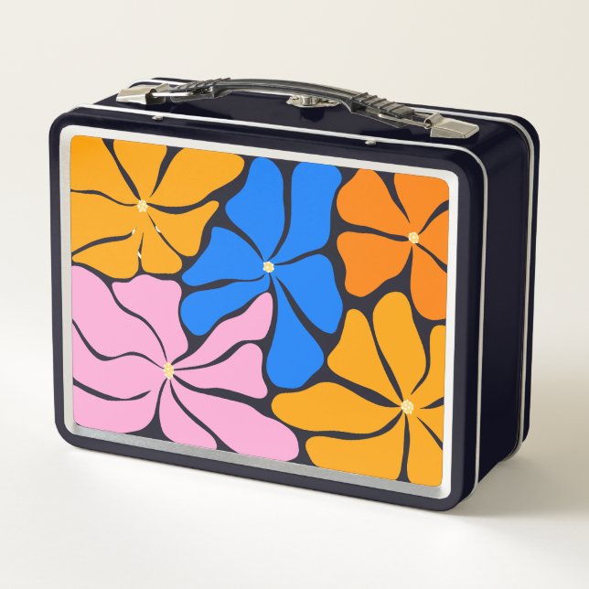 Florale Illustration Metall Brotdose (Rückseite)