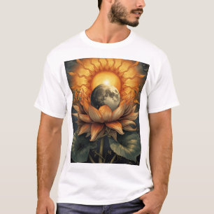 🌸🌞🌙 Florale Integration: Sonne und Mond in Blüt T-Shirt
