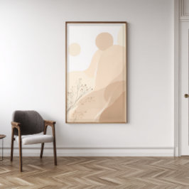 Florale Japandi-Zen-Wandkunst | Druck im Salbeigrü