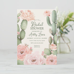 Florale Kaktus Fiesta Braut Boho Einladung