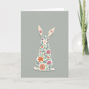 Florale Kaninchen-Kunstkarte Karte
