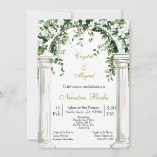 Florale Kirche Spanische Hochzeit Einladung