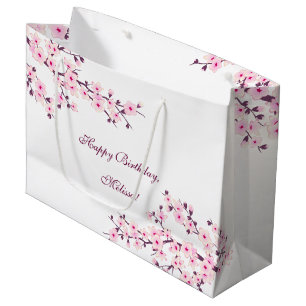 Florale Kirschblüten Geburtstag Große Geschenktüte