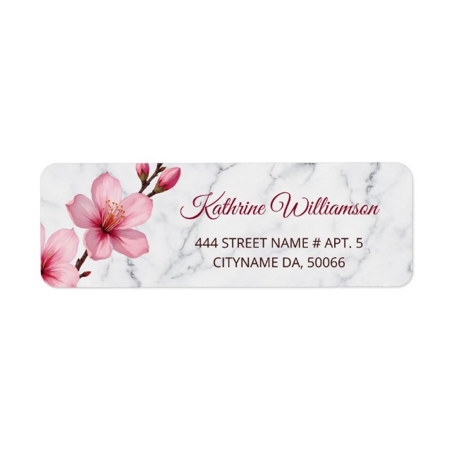 Florale Kirschblüten Hellgrauer Marmor (Vorne)