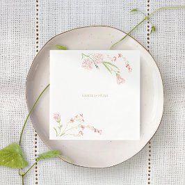 Florale Koralle Pink & Creme Floral Serviette